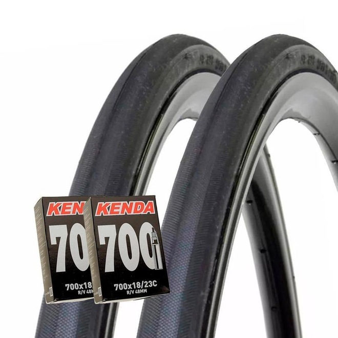 Par de Pneus Pirelli Corsa Pro 700x23 com Câmaras Kenda - Foto 1