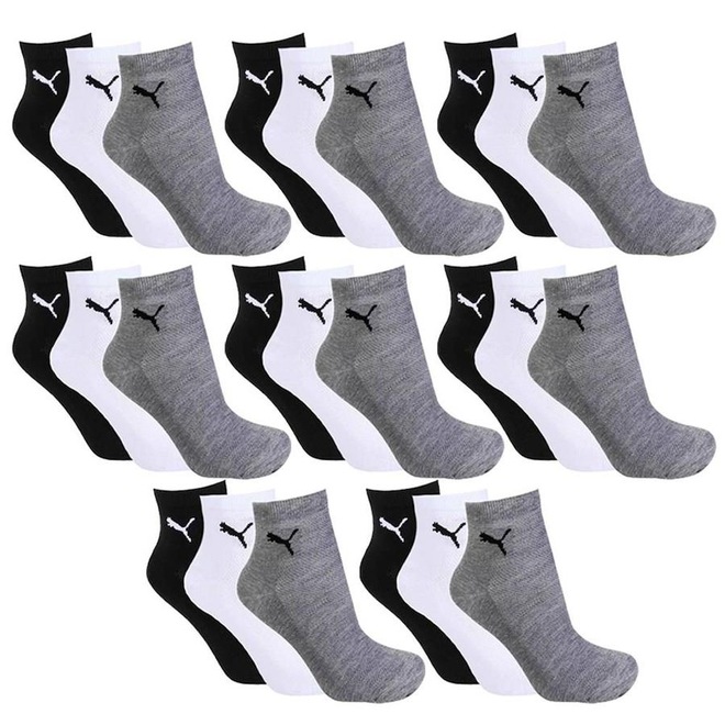 Kit de Meias Cano Médio Puma Esportiva - 24 Pares - Feminino - Foto 1