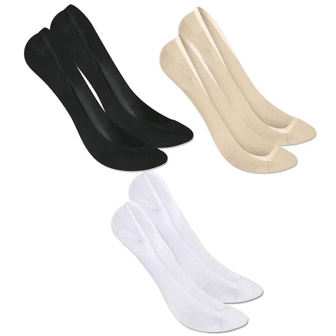 Kit Meias Sapatilha Selene Super Invisível com 3 Pares - 34 a 38 - Feminina - Foto 1