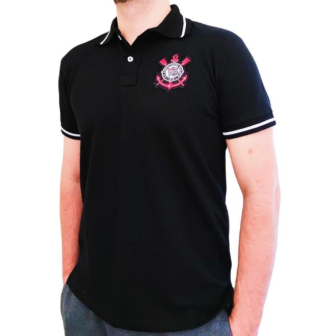 Camisa Polo do Corinthians Oficial SPR - Masculina - Foto 1