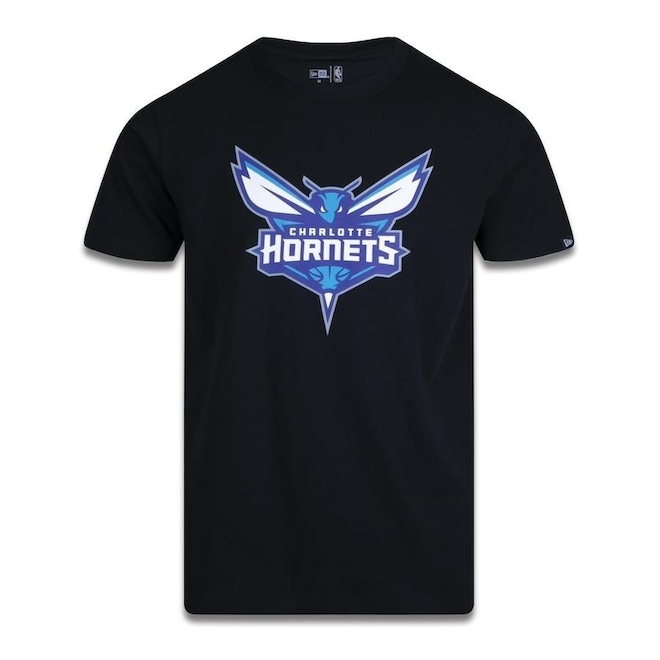Camiseta New Era Plus Size Regular Manga Curta Charlotte Hornets Logo - Masculino - Foto 1