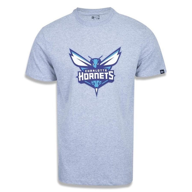 Camiseta New Era Plus Size Regular Manga Curta Charlotte Hornets Logo - Masculino - Foto 1