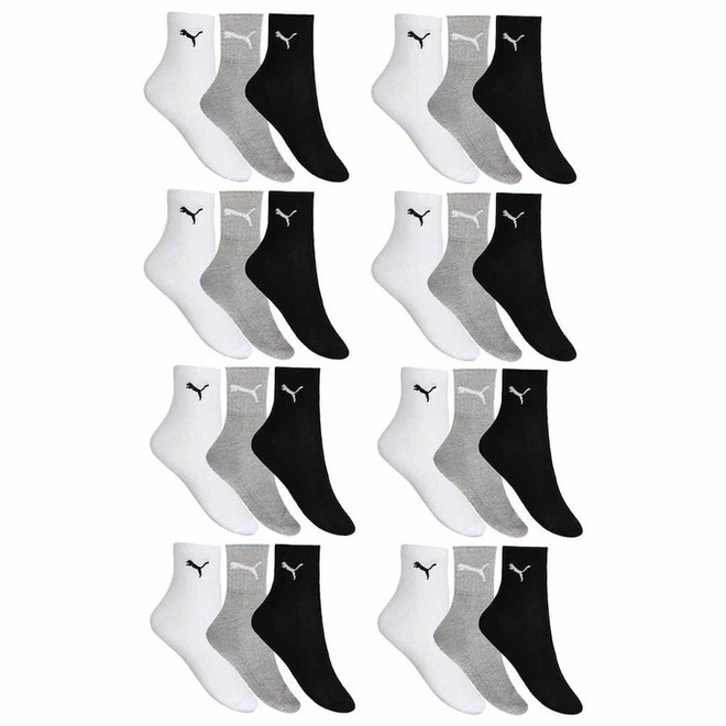 Meia Puma Esportiva Cano Médio - Masculina - 24 Pares - Foto 1