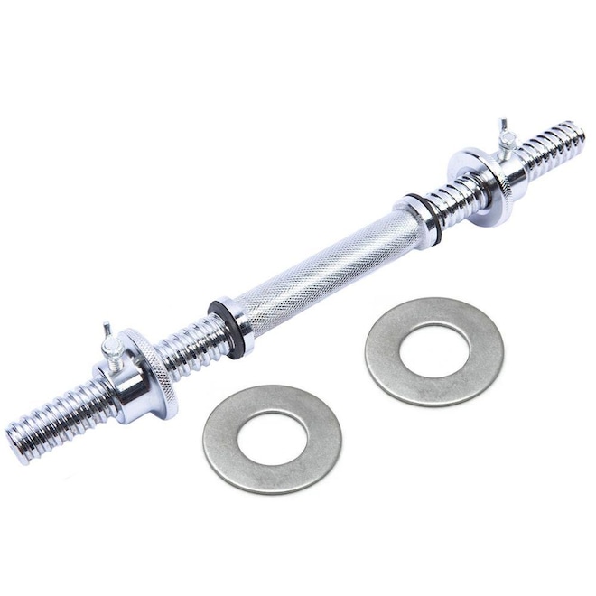 Barra Halter Maciça Yangfit Recartilhada com Rosca - 40cm - Foto 1