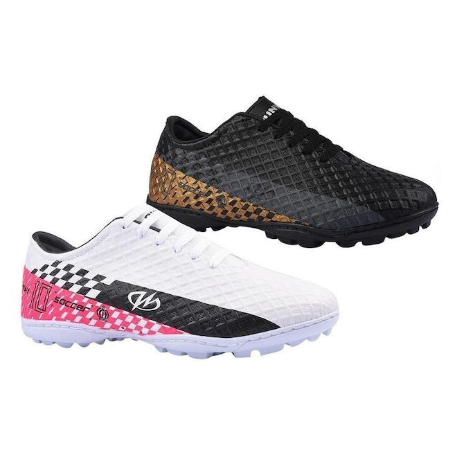 Kit 2 Pares Chuteira Society Futebol Runway Winner Adulto - Foto 1