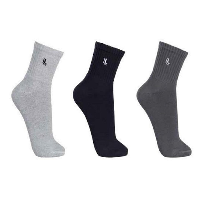 Kit de Meias Cano Médio Lupo Sport com 3 Pares 41 a 44 - Adulto - Foto 1