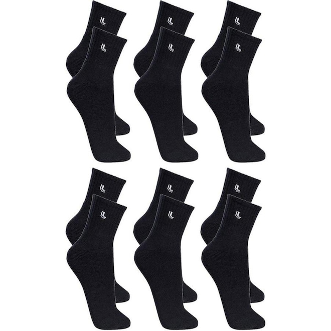 Kit Meia Cano Médio Lupo - Unissex - 6 Pares - Foto 1