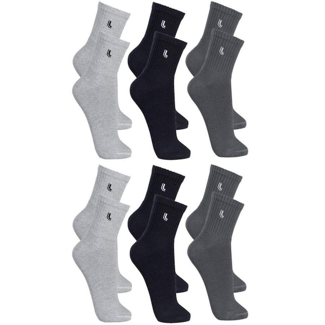 Kit Meia Cano Médio Lupo - Unissex - 6 Pares - Foto 1