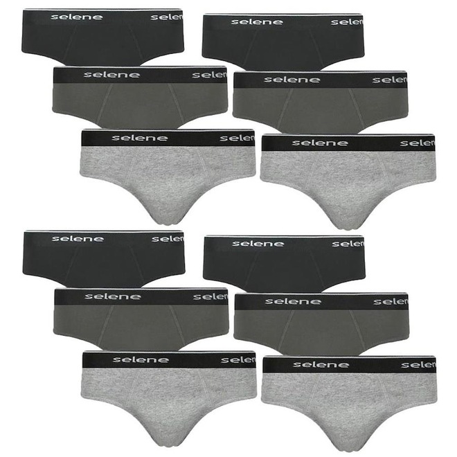 Kit Cuecas Slip Selene - Adulto - 12 unidades - Foto 1