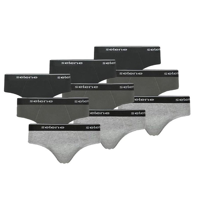 Kit Cuecas Slip Selene - Adulto - 9 unidades - Foto 1