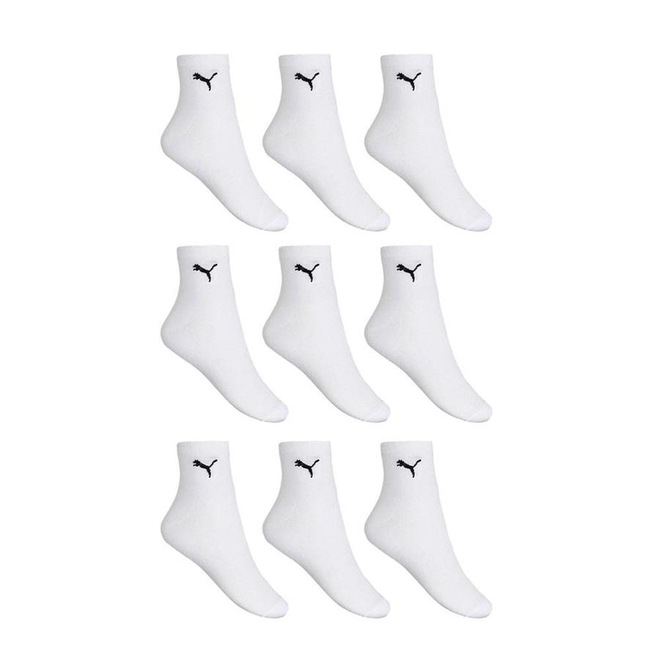 Kit Meias Cano Médio Puma Esportiva - 9 Pares - Adulto - Foto 1