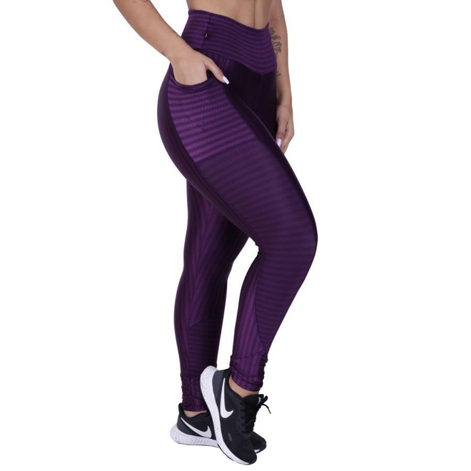 Calça Legging Orbis Fitness Cirre 3D Brilho - Feminina - Foto 1