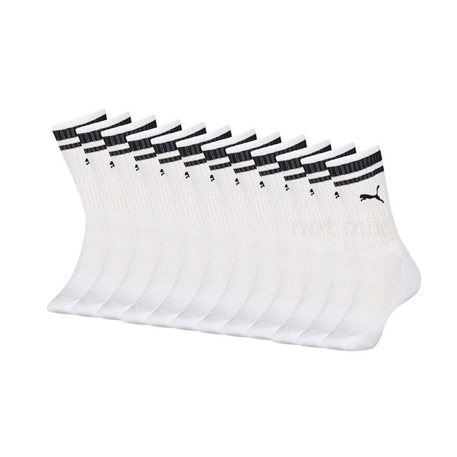 Kit de Meia Cano Longo Puma Esportiva com 12 Pares - Masculino - Foto 1