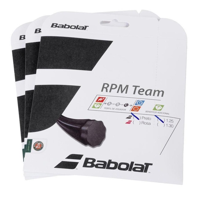 Corda Babolat RPM Team 17L 1.25mm - Pack com 3 Sets - Foto 1