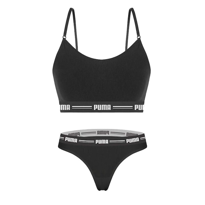 Kit Puma Top Modal Stretch + Calcinha Fio Dental - Feminino - Foto 1