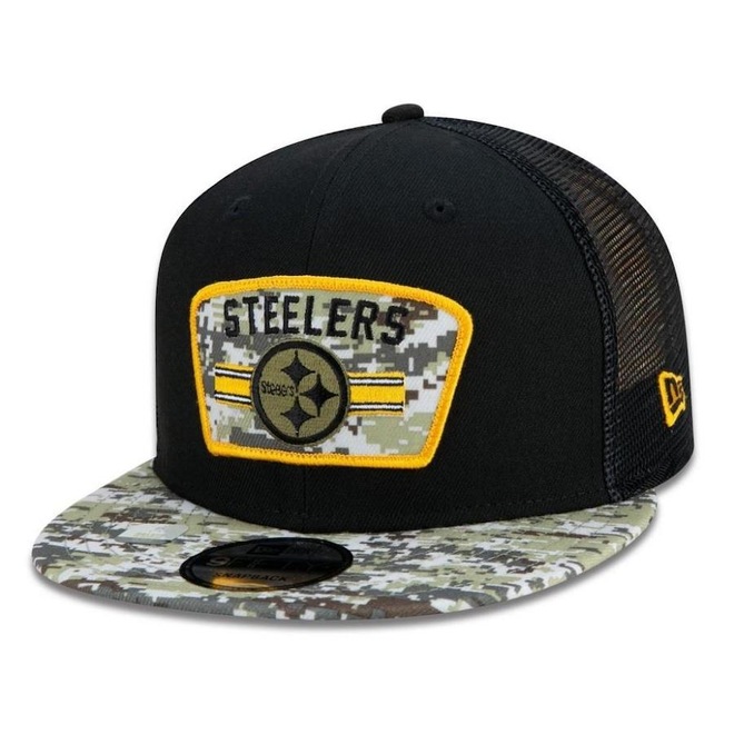 Boné Aba Reta New Era Pittsburgh Steelers 950 NFL 21 Salute Service - Snapback - Adulto - Foto 1