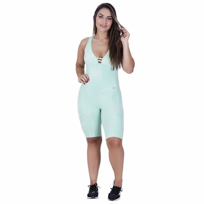 Macaquinho Orbis Fitness Empina Bumbum Poliamida Relevo Bojo - Feminina - Foto 1