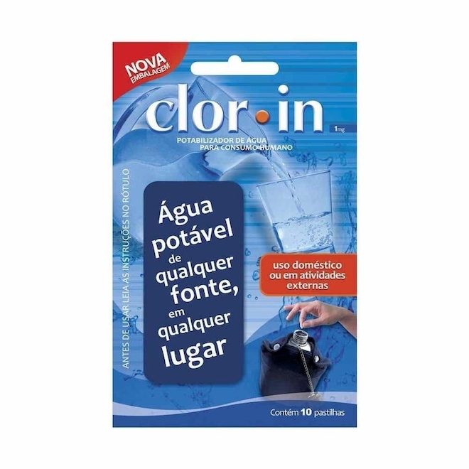 Purificador de Água Clorin 1mg - 10 pastilhas - Foto 1