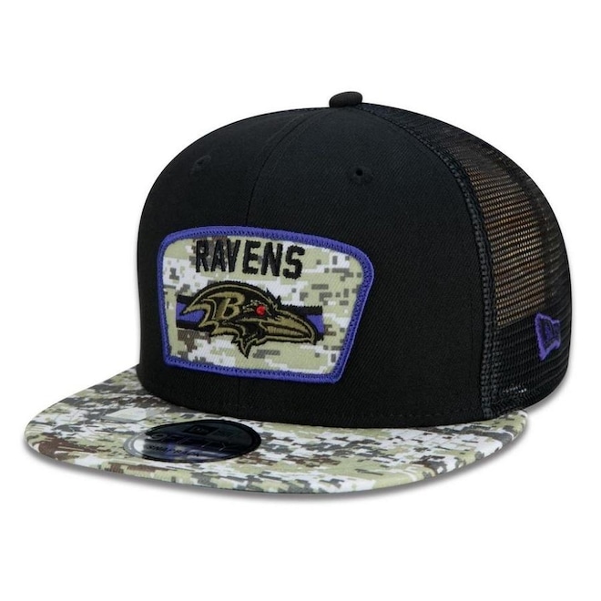 Boné Aba Reta New Era Baltimore Ravens 950 NFL 21 Salute Service - Snapback - Adulto - Foto 1