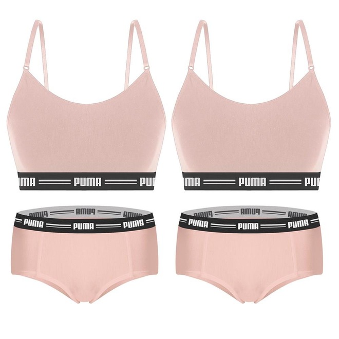 Kit Puma 2 Tops Modal Stretch + 2 Calcinhas Mini Boxer - Feminino - Foto 1