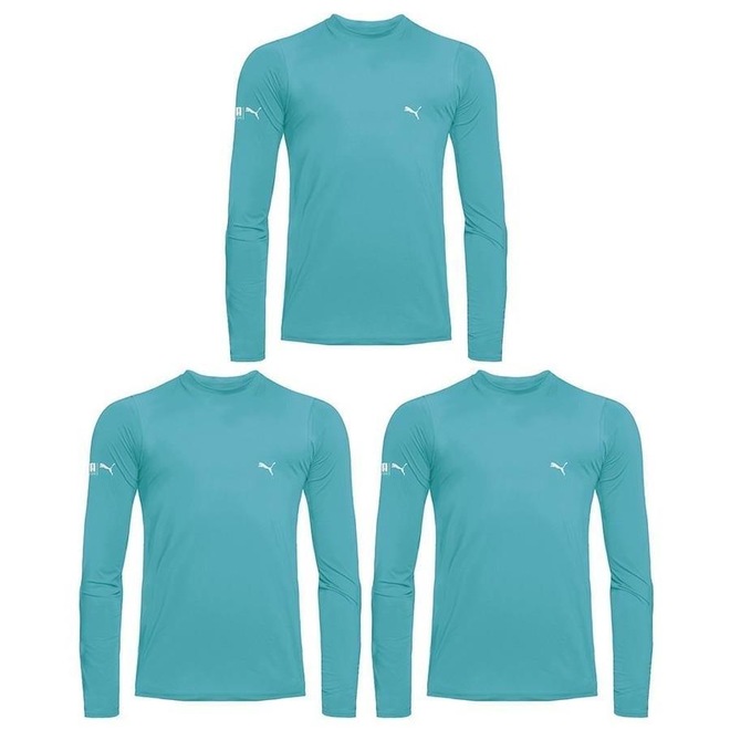 Kit Camisas Térmicas Puma Manga Longa UV50+ - Infantil - 3 unidades - Foto 1