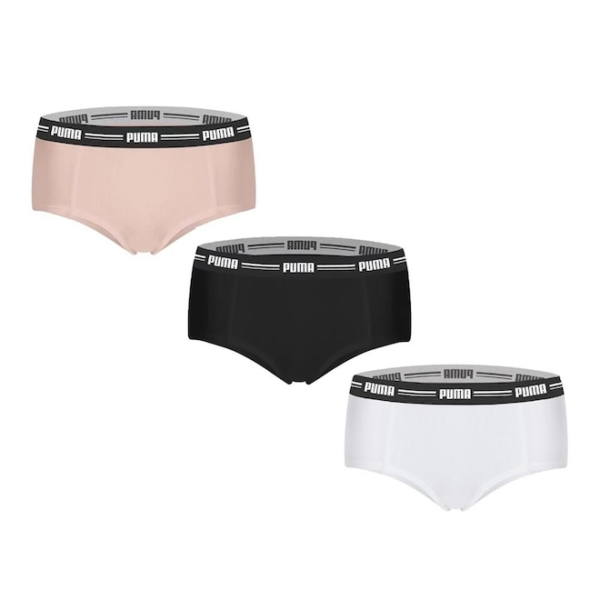 Kit de Calcinhas Puma Mini Boxer - Adulto - 3 Unds - Foto 1