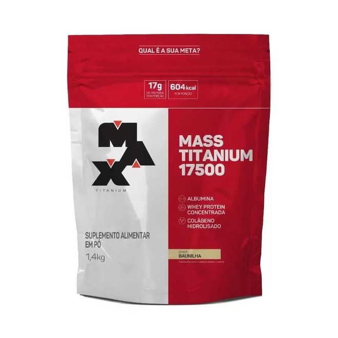 Hipercalorico Mass Max Titanium - Baunilha - 1,4Kg - Foto 1