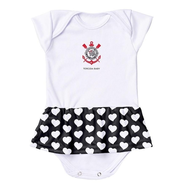 Vestido Body Torcida Baby Corinthians - Infantil - Foto 1