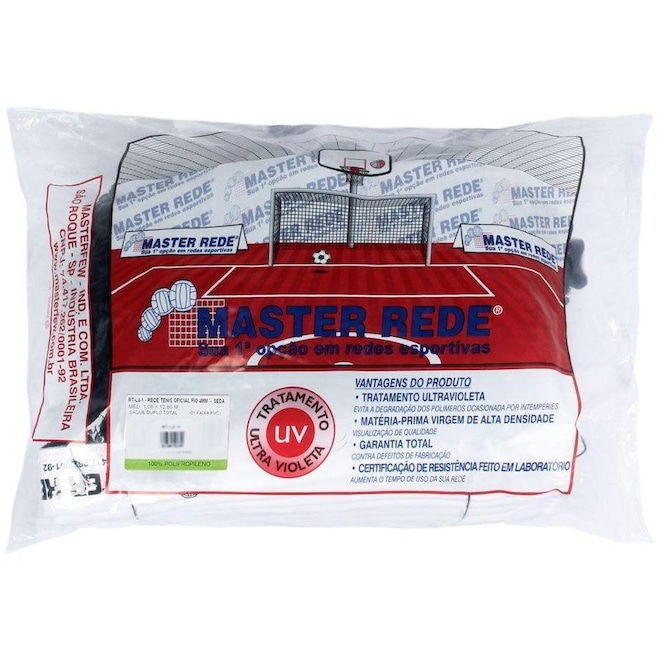 Rede de Tênis Master Rede em Seda Oficial Saque Duplo Total - 1 Faixa - Fio 4mm - Foto 1