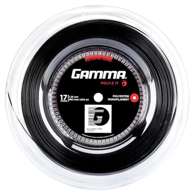 Corda para Raquete de Tênis Gamma Poly Z 17L 1.25mm - 200 metros - Foto 1