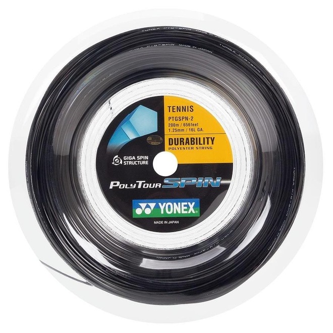 Corda Yonex PolyTour Spin 16L 1.25mm Rolo com 200 metros - Foto 1