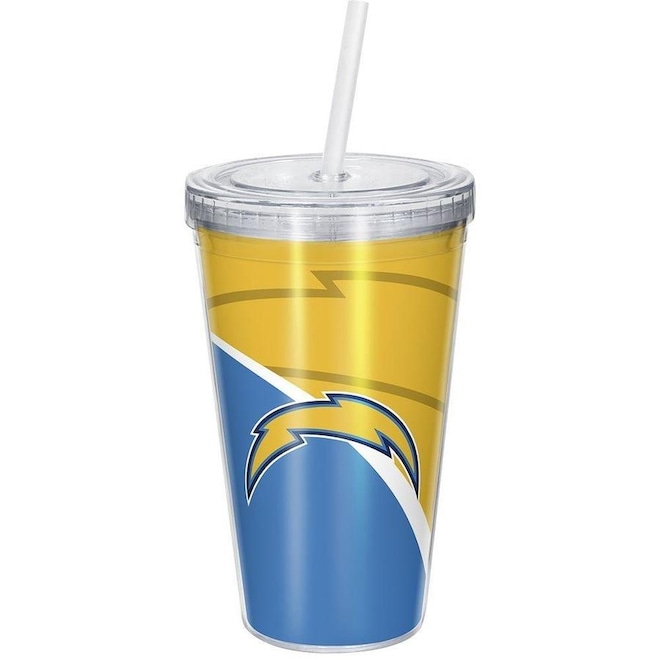 Copo NFL com Canudo Luxo Los Angeles Chargers - Foto 1