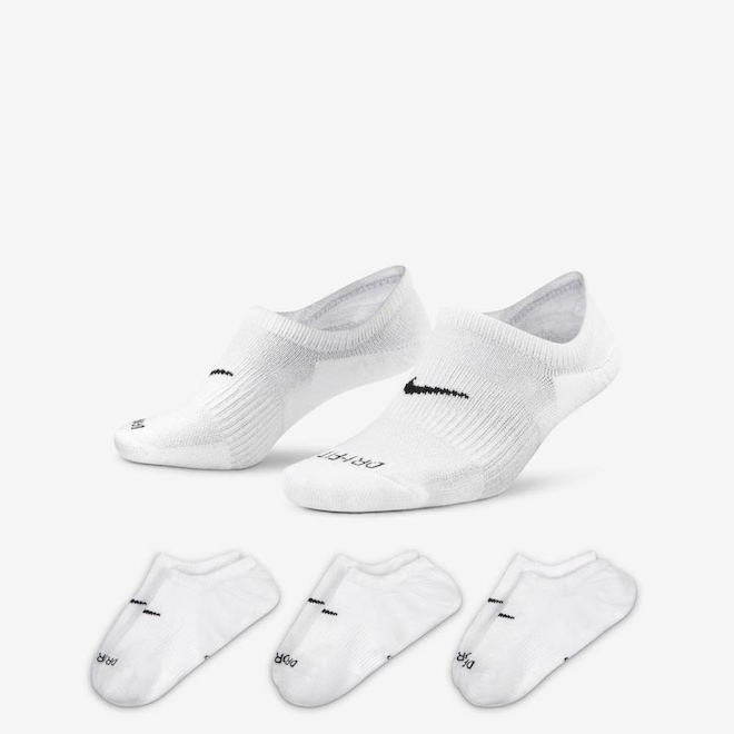 Kit de Meias Sapatilha Nike Everyday Plus Cushioned - Adulto - Foto 1