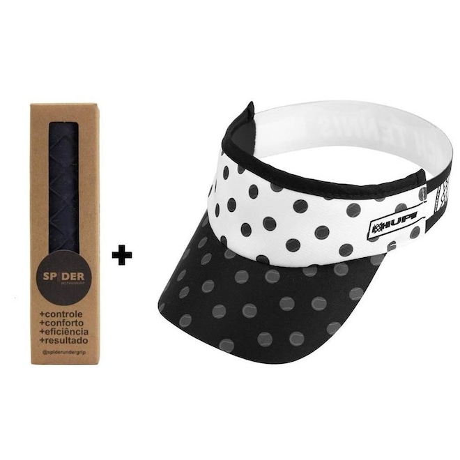 Kit de Beach Tennis com Undergrip Spider Grip + Viseira HUPI - Foto 1