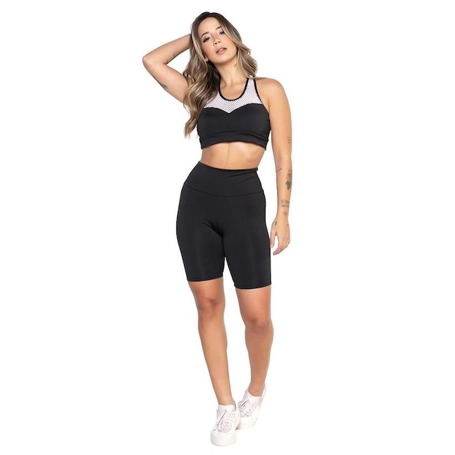 Conjunto Fristyle Fitness Bermuda e Top Academia - Feminino - Foto 1