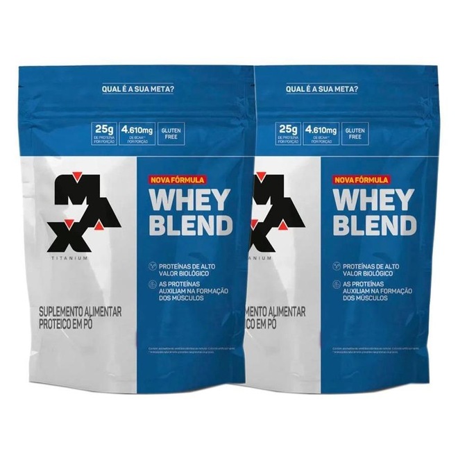 Whey Blend Isolado Max Titanium Concentrado - Baunilha - 900g - 2 Unidades - Foto 1