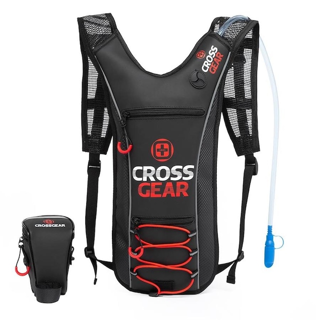 Kit Mochila de Hidratação Térmica Reservatório Crossgear + Bolsa Selim Slim - 2Litros - Foto 1