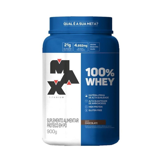 Whey Protein 100% Whey Max Titanium - Chocolate - 900g - Foto 1