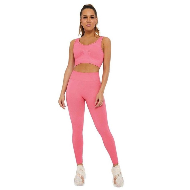 Calça Legging Alto Giro Seamless - Feminina - Foto 1