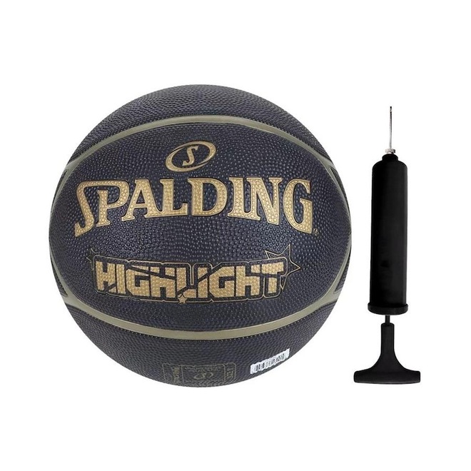 Bola de Basquete Spalding Highlight + Bomba de Ar - Foto 1