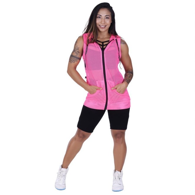 Colete Orbis Fitness Tela Furos Neon Esportivo - Feminino - Foto 1