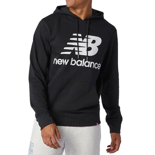 Blusão de Moletom com Capuz New Balance Stacked Logo Po - Masculino - Foto 1