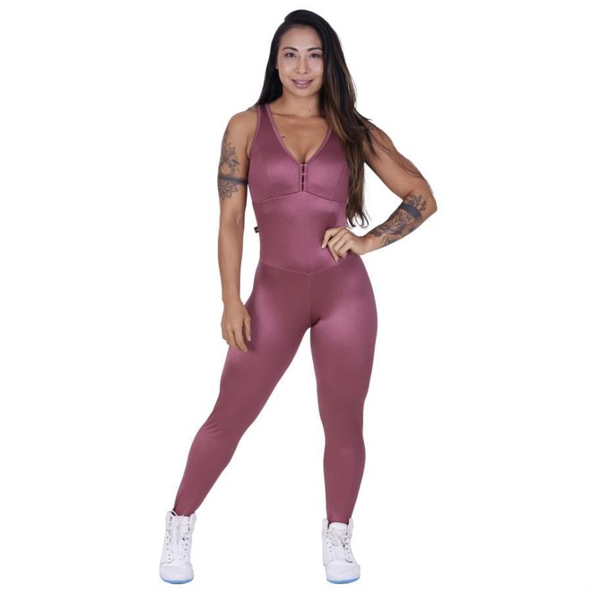 Macacão Orbis Fitness Cirrê Proteção UV50+ com Bojo - Feminino - Foto 1
