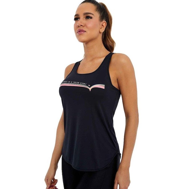 Camiseta Regata Alto Giro Skin Fit - Feminina - Foto 1