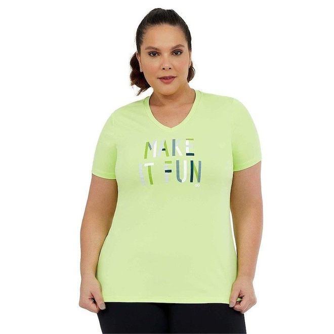 Camiseta Alto Giro Skin Fit Make It Fun - Feminina - Foto 1