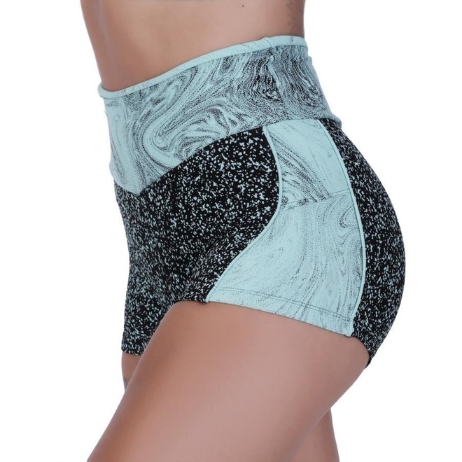 Shorts Orbis Fitness Recortes Poliamida Cós Alto - Feminino - Foto 1