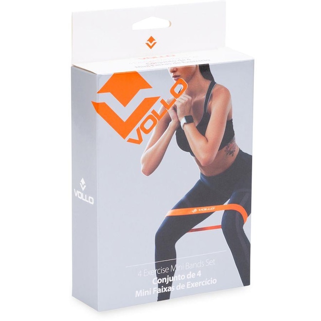 Kit 4 Faixas Elásticas Vollo Mini Bands 4 Intensidades - Foto 1
