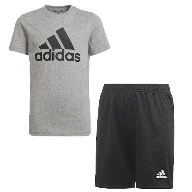 Conjunto de Camiseta e Bermuda adidas Estro 19 Sho Y - Infantil - Foto 1