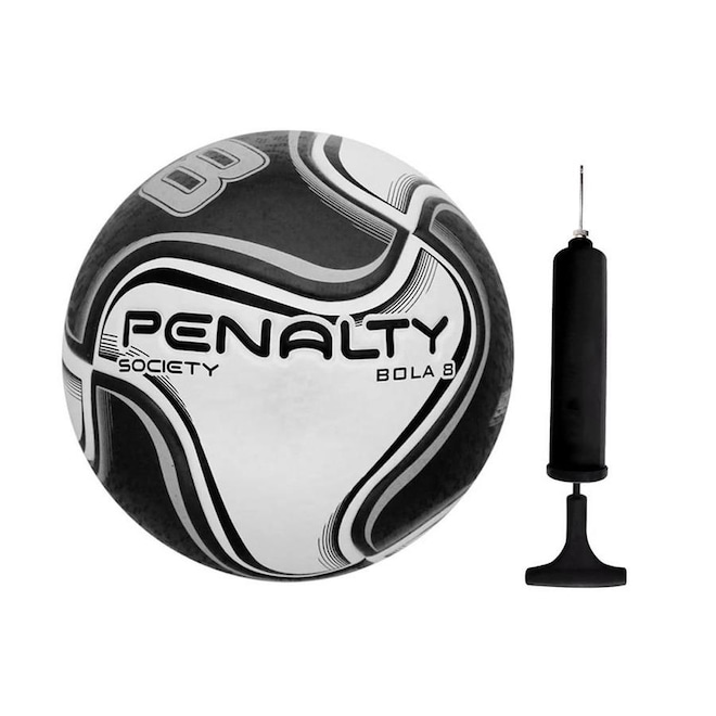 Kit Bola Society Penalty 8 X + Bomba de Ar - Foto 1
