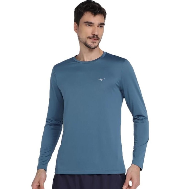 Camisa Mizuno Nirvana Manga Longa - Masculina - Foto 1